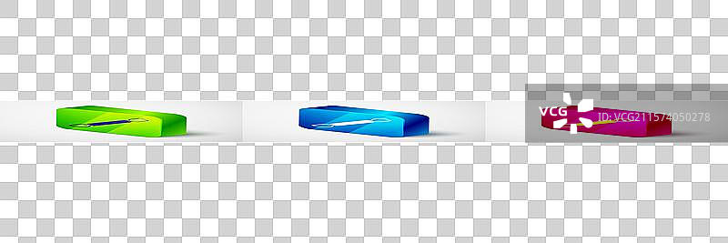 等距指甲边缘推杆图标，背景为灰色图片素材