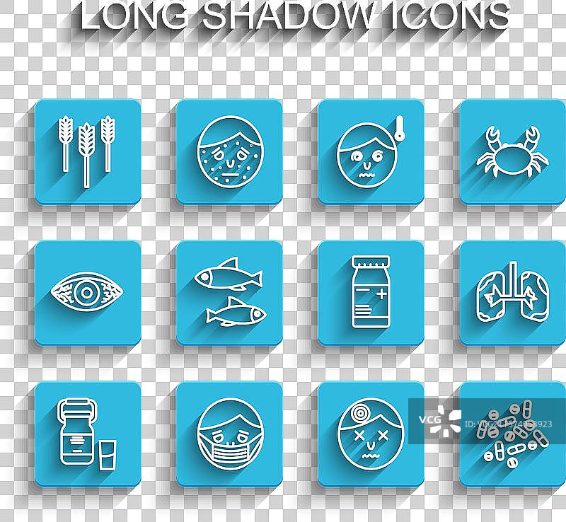 牛奶面部保护容器的设置线条图片素材