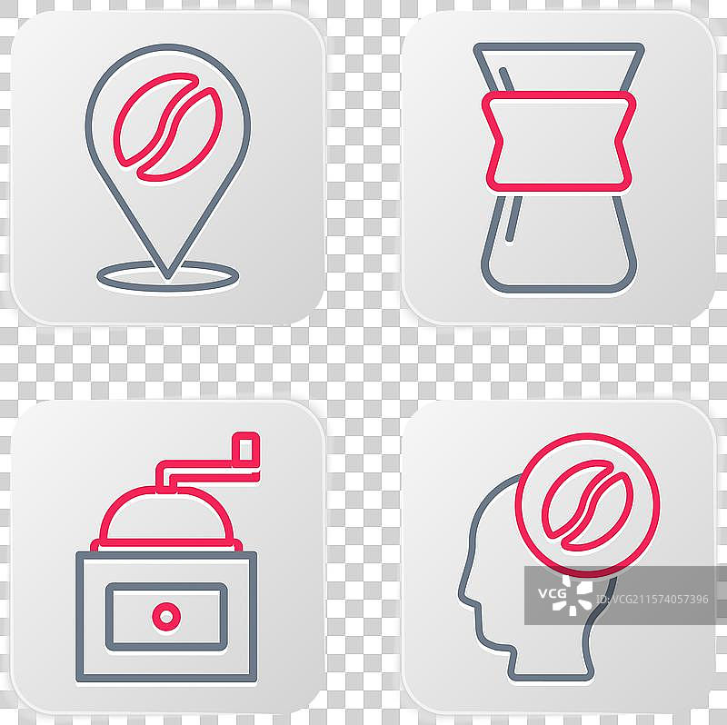 手动咖啡研磨机与倒入式咖啡的咖啡师工具图片素材