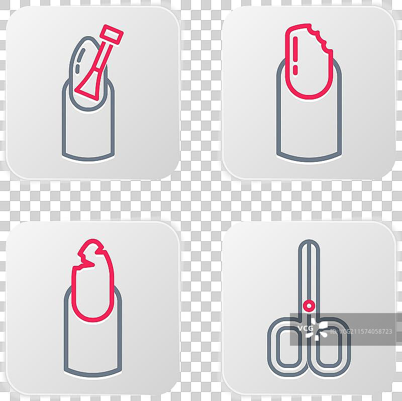 修指甲工具套装，包括指甲剪、修指甲刀和美甲工具图片素材