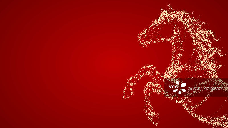 马年抽象粒子马插画图片素材