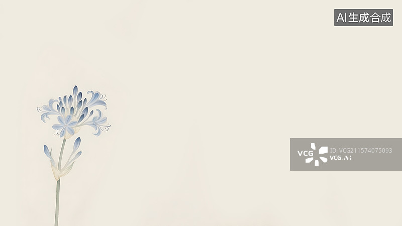 【AI数字艺术】水墨画百子莲左下图片素材