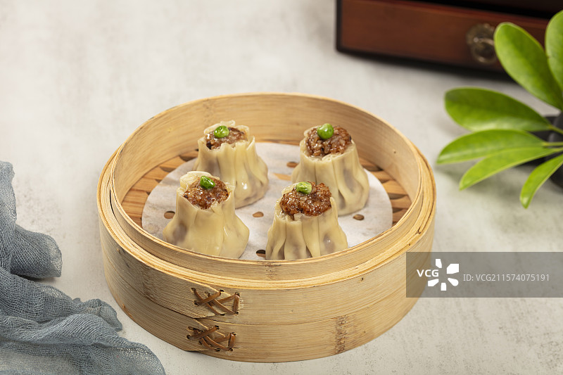 一笼烧麦小吃图片素材