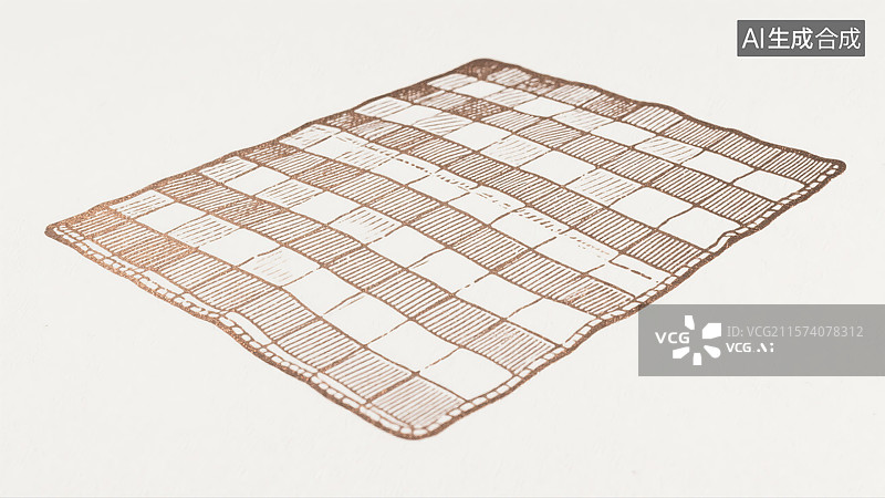 【AI数字艺术】春游露营野餐垫版画插春游露营野餐垫版画插画传统文化教育书籍画传统文化教育书籍封面配图精细黑白线条艺术图片素材