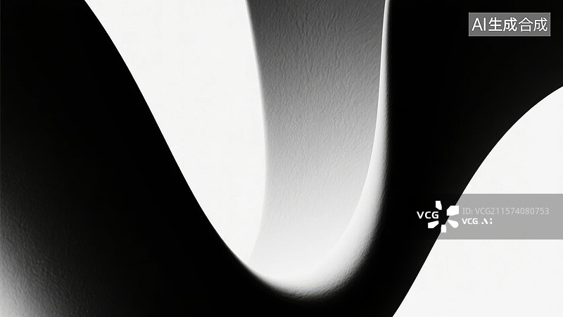 【AI数字艺术】黑白曲线的抽象艺术图片素材