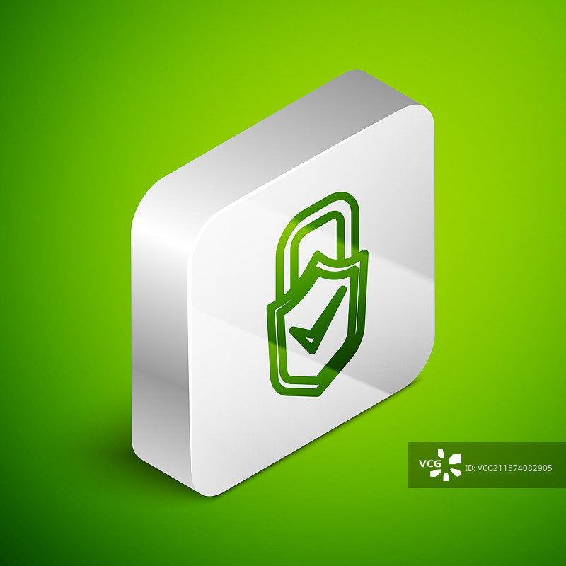 等距线条开放挂锁和勾号图标图片素材