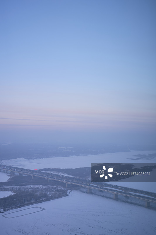 哈尔滨傍晚的日落图片素材