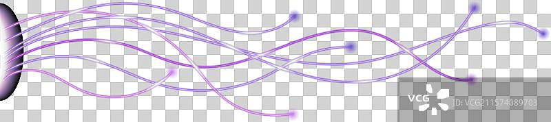 紫色霓虹光纤波纹线图片素材