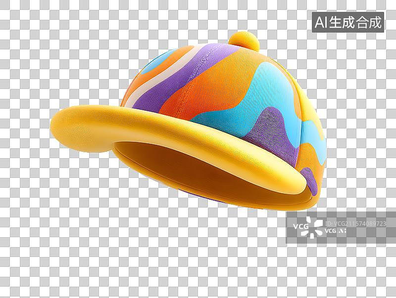 【AI数字艺术】【免抠png素材】一顶3D卡通鸭舌帽图片素材