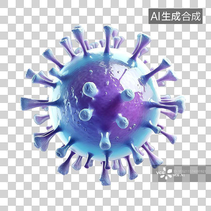 【AI数字艺术】3D渲染，流感病毒，病原体，冠状病毒，传染病医疗保健免抠元素图片素材
