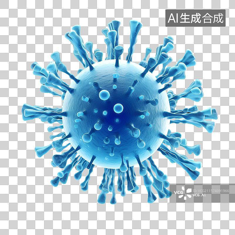 【AI数字艺术】3D渲染，流感病毒，病原体，冠状病毒，传染病医疗保健免抠元素图片素材
