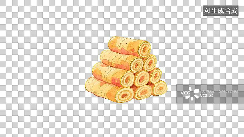 【AI数字艺术】驴打滚美食插画元素图片素材