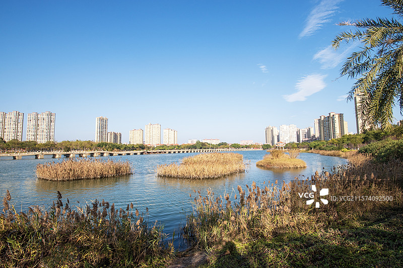 除夕的国家级文保单位泉州晋江安海五里桥黄昏景观图片素材