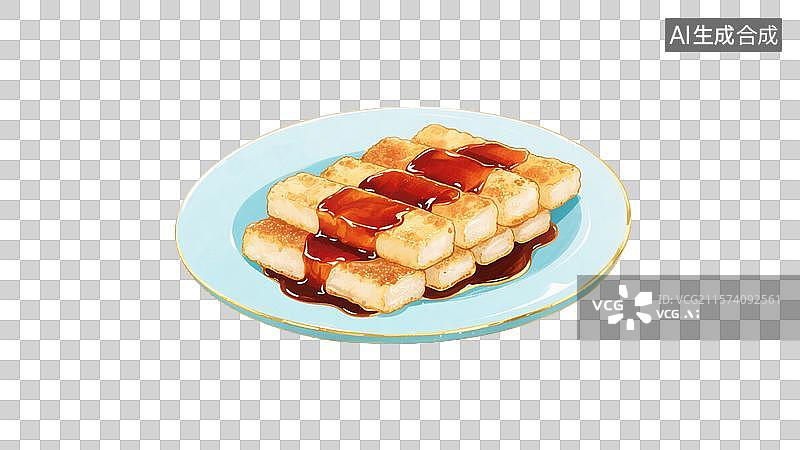 【AI数字艺术】红糖糍粑美食插画元素图片素材