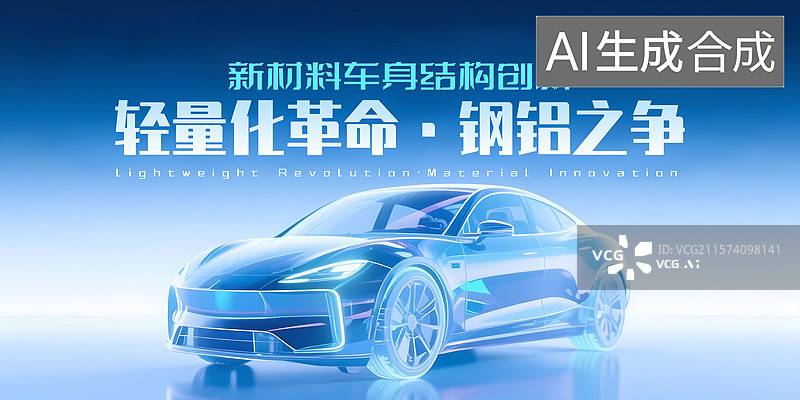 【AI数字艺术】新能源汽车活动会议展板图片素材