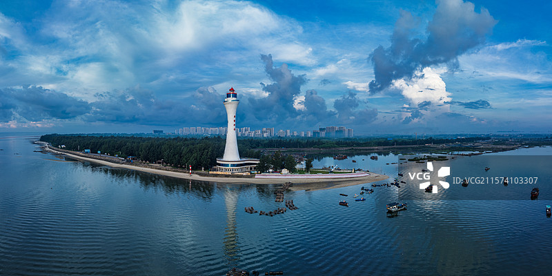广西北海金海湾银滩灯塔风光图片素材