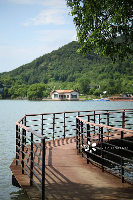 钱湖栈桥图片素材