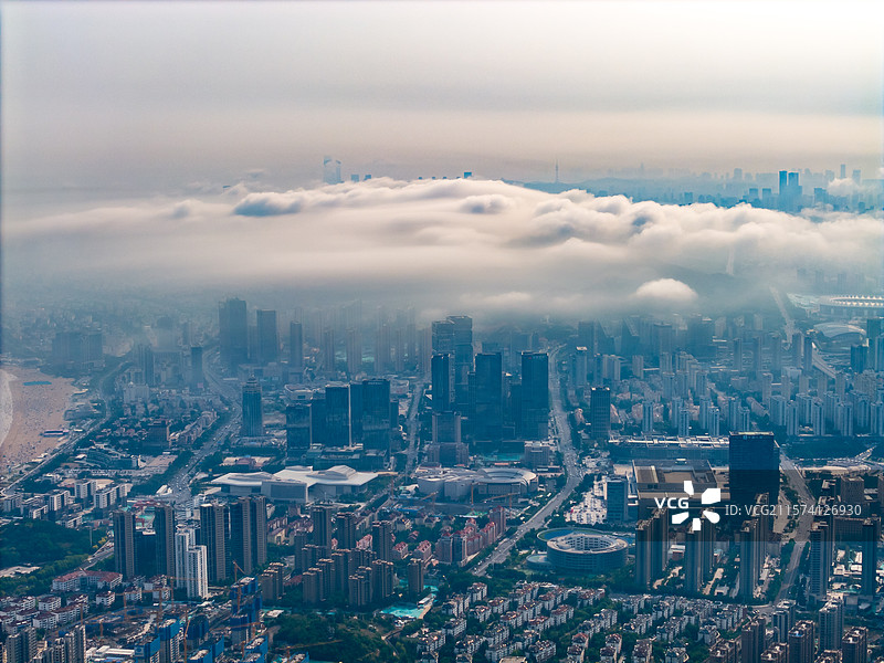 青岛崂山区平流雾图片素材