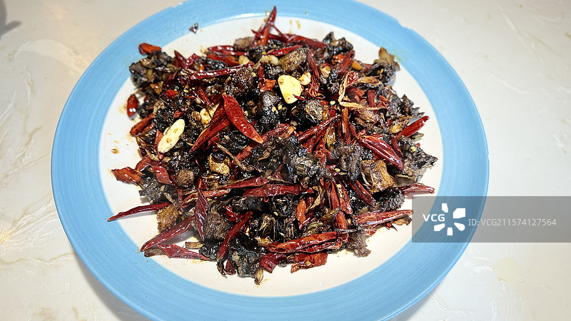 美味可口的干煸乌鸡图片素材