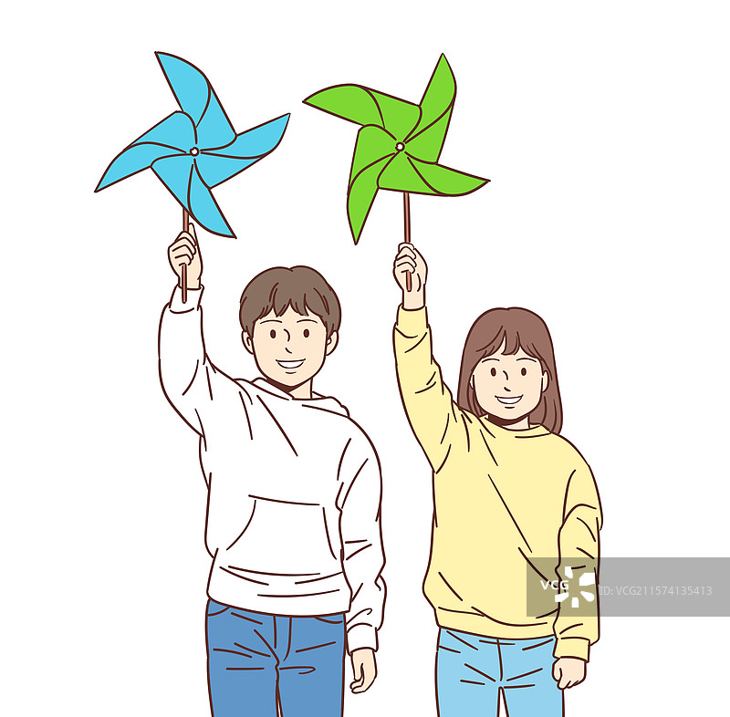 环境保护，世界环境日，环保活动家，零废弃，风车，希望，儿童图片素材