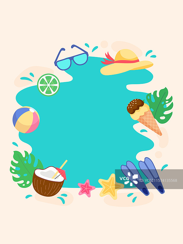 夏天，框架，背景，假期，海滩图片素材