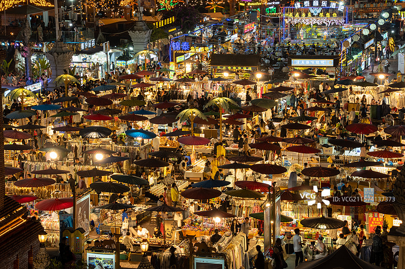 西双版纳星光夜市图片素材