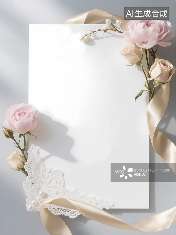 【AI数字艺术】花草蔷薇卡片标题框自然边框图片素材