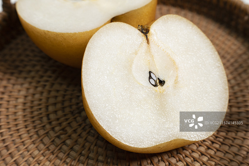 秋月梨横截面图片素材