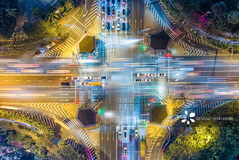 海南三亚CBD建筑中央商务区城市夜景交通高视角航拍延时图片素材