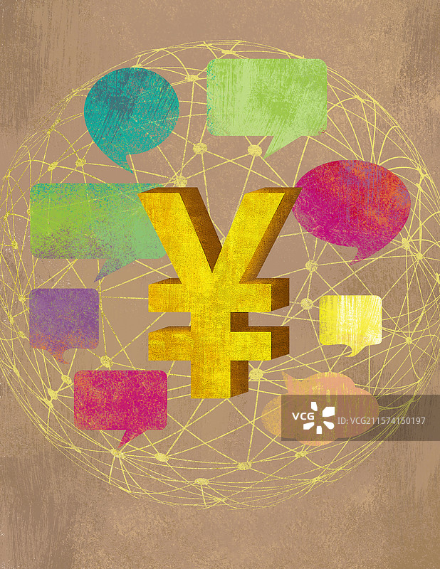 人民币，符号，金融，投资，对话气泡图片素材