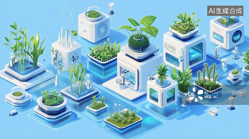 【AI数字艺术】一体式智慧泵站灌溉系统图片素材