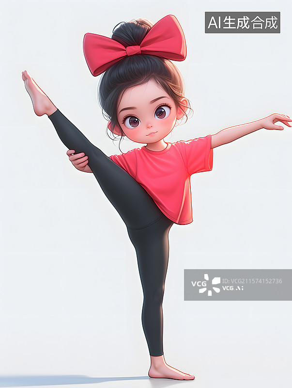 【AI数字艺术】一个在做瑜珈动作的女孩图片素材