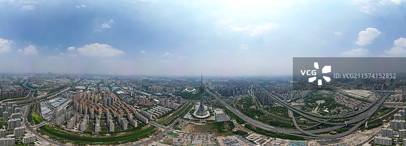 郑州中原福塔全景航拍图片素材