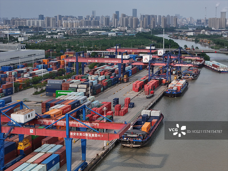 江苏淮安：里运河和淮安港图片素材