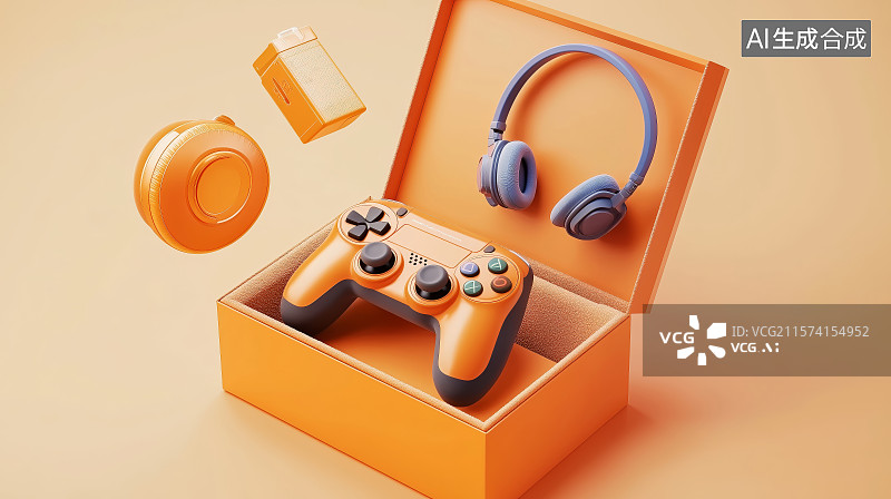 【AI数字艺术】盒装游戏手柄套装图片素材