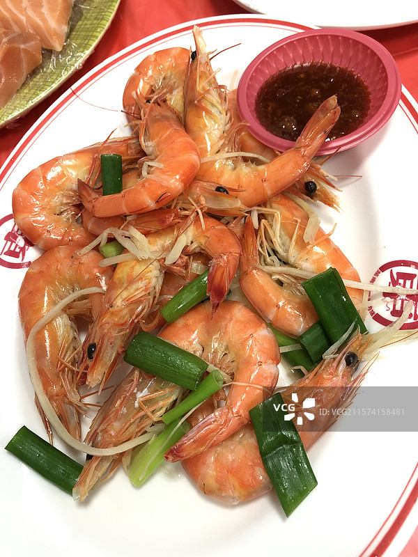 餐厅菜品海鲜蛏子虾螃蟹三文鱼鱼塘蛋饼粥青菜图片素材