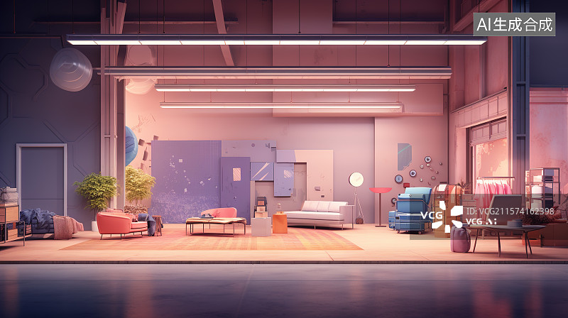 【AI数字艺术】城市电商背景图片素材