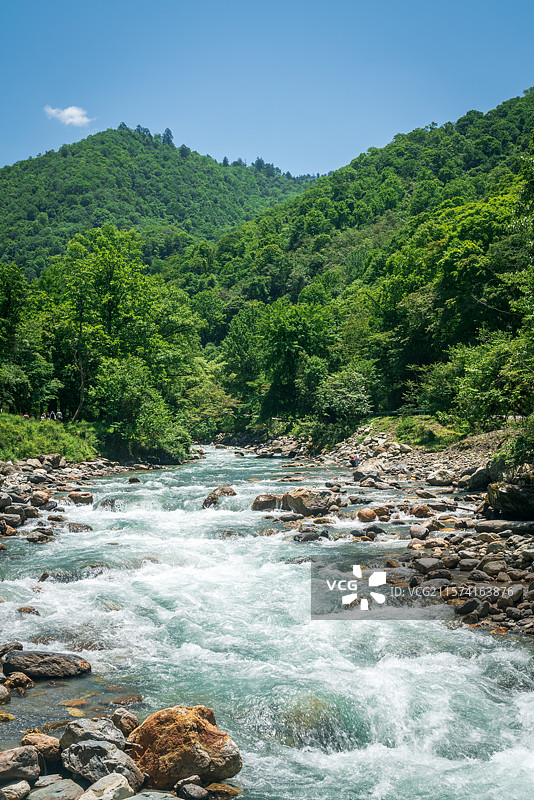 四川雅安天全喇叭河河水清澈图片素材