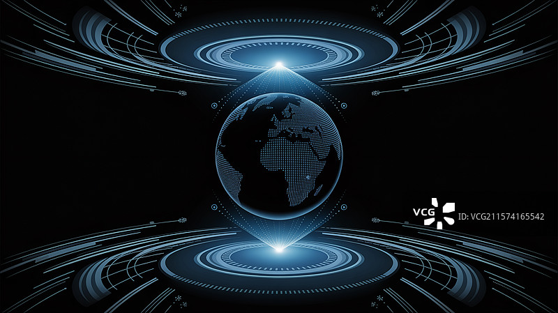 科技感地球全息投影图片素材