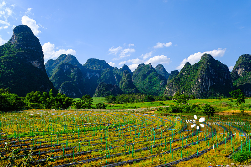 中国广西壮族自治区崇左市大新县洞那屿湾国家4A级景区，大新县黑水河国家湿地公园，中国南方喀斯特，图片素材