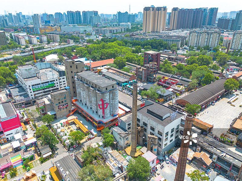 河南郑州记忆油化厂创意园航拍图片素材