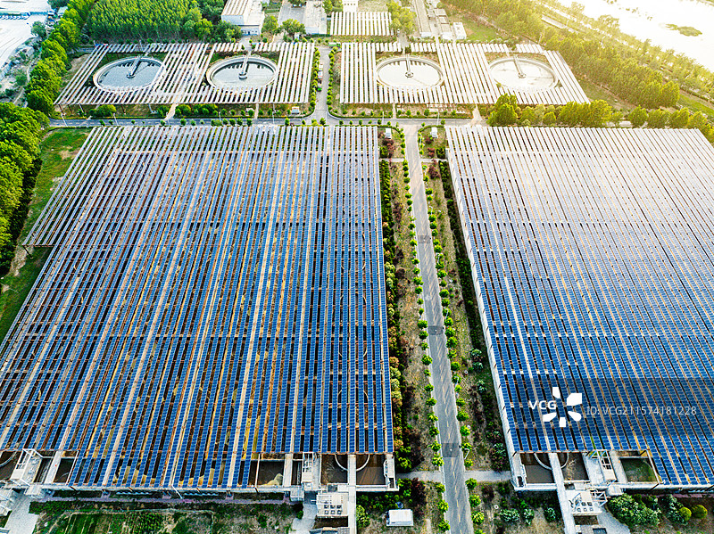 航拍污水处理厂图片素材