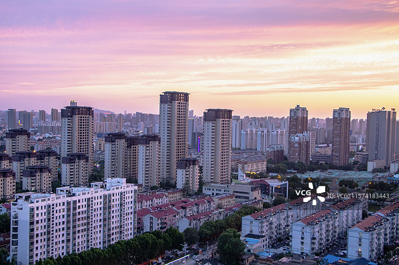 合肥新站区七里塘晚霞（1）图片素材