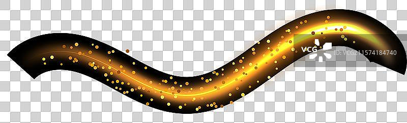 霓虹闪烁的金色波浪旋涡光芒图片素材