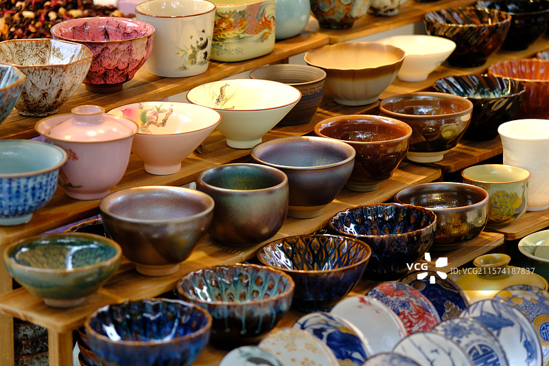 中式茶具茶碗图片素材