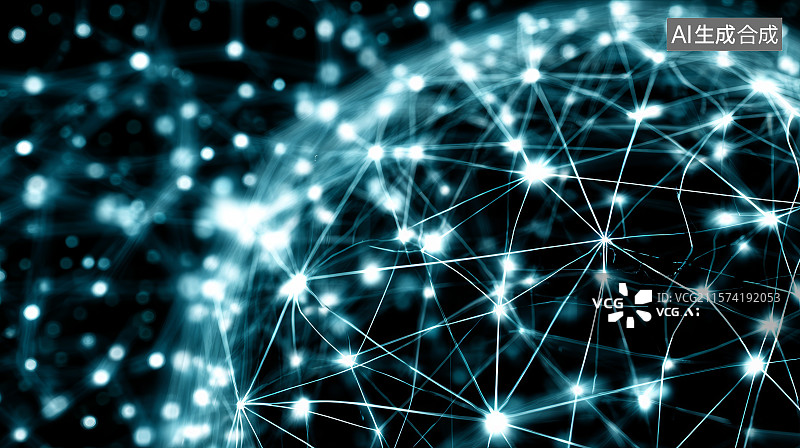 【AI数字艺术】连接全球的数字光网地球图像图片素材