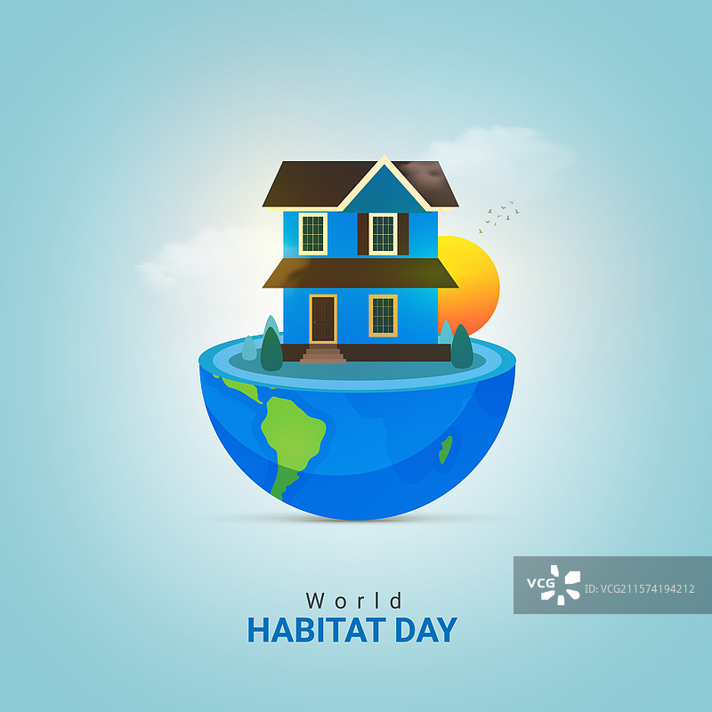 世界 habitat 日的广告设计图片素材