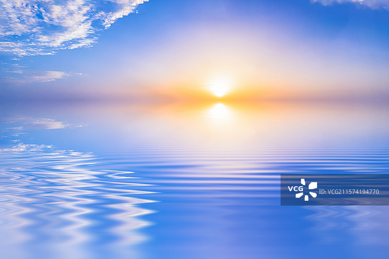 青海湖天空水面反射倒影唯美水波纹空镜背景图图片素材