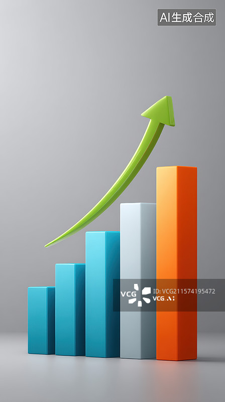 【AI数字艺术】增长图表与箭头图片素材