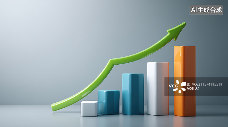 【AI数字艺术】增长趋势图示图片素材